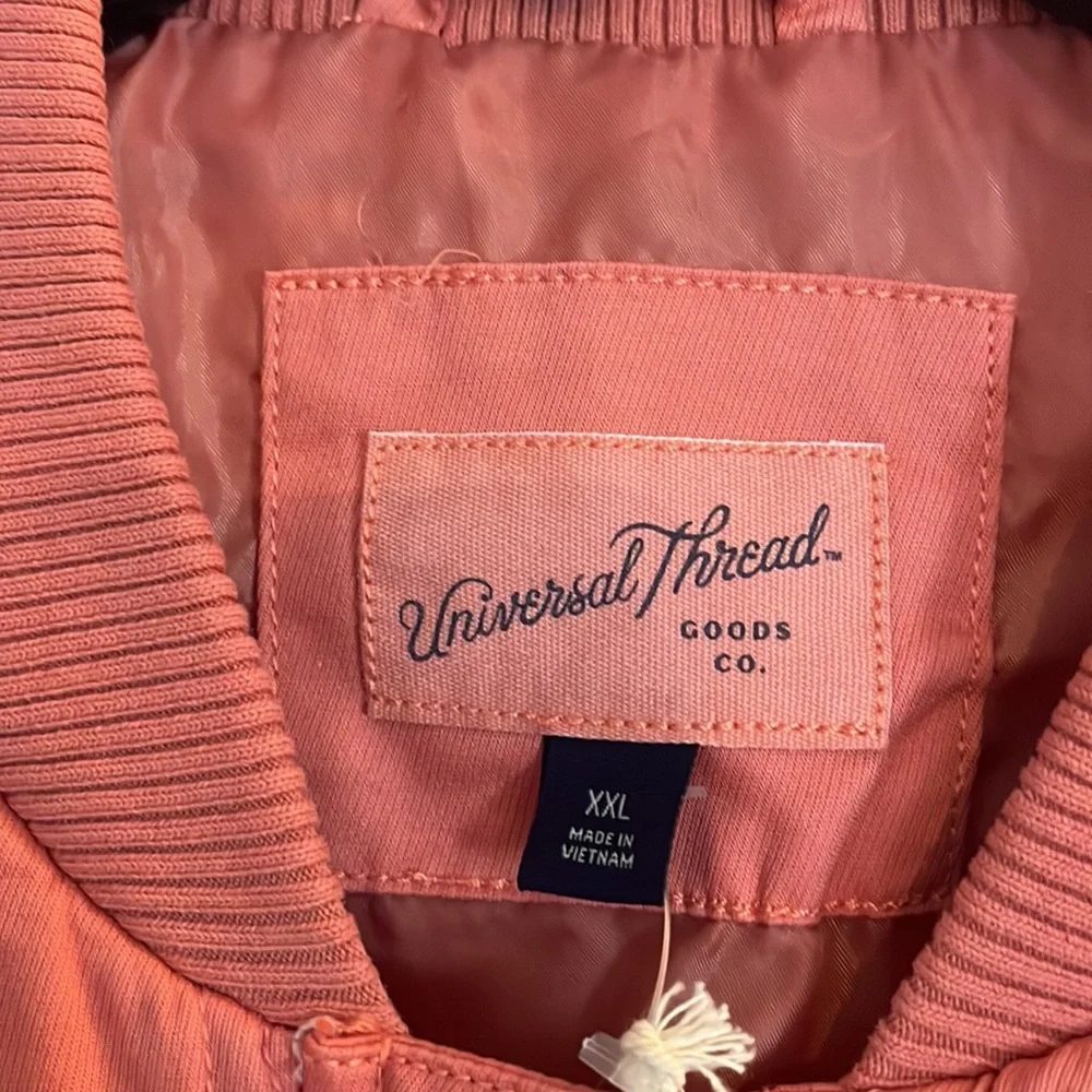 NWT-universal thread-size XXL-coral pink, quilted, lined,bomber jacket, coat - Picture 3 of 10